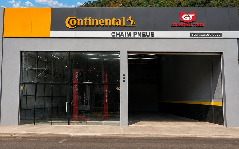 Fachada Continental da Chaim Pneus Manhuaçu